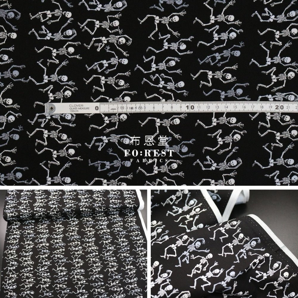 cotton - Skeletons Stripe Fun fabric - FO:REST Fabric 布恩堂Liberty fabrictana lawnjapanese fabricykk zipper