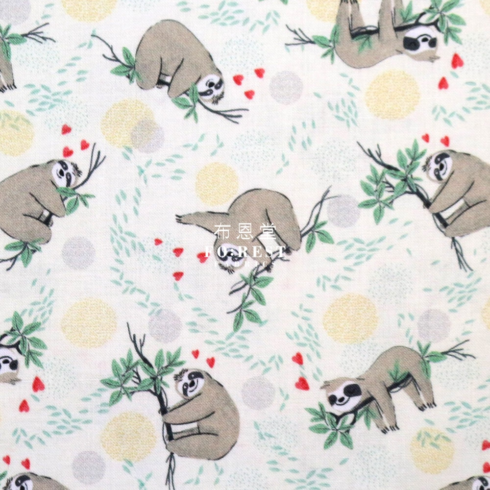 Cotton - Sloths Hanging On Branches Fabric