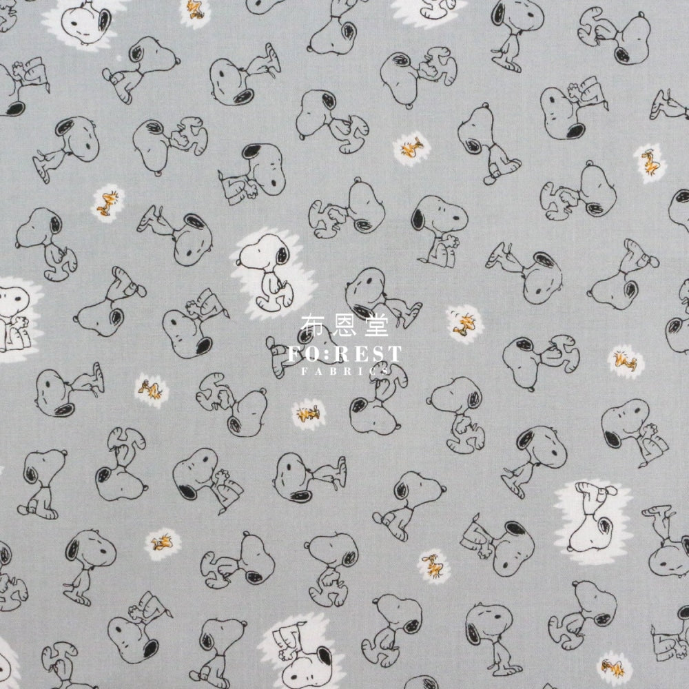 Cotton - Snoopy Fabric Gray (Member) Cotton