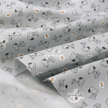 Cotton - Snoopy Fabric Gray (Member) Cotton