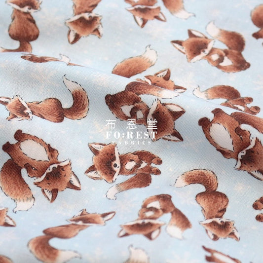 cotton - Snow Little Fox fabric - FO:REST Fabric 布恩堂Liberty fabrictana lawnjapanese fabricykk zipper