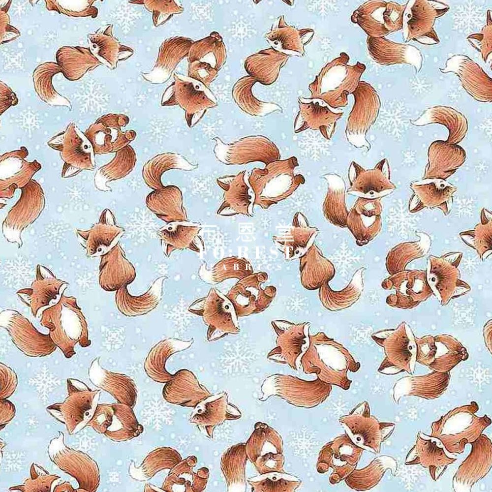 cotton - Snow Little Fox fabric - FO:REST Fabric 布恩堂Liberty fabrictana lawnjapanese fabricykk zipper