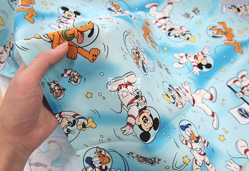 Cotton - Space Mickey Donald Duck Fabric Vip