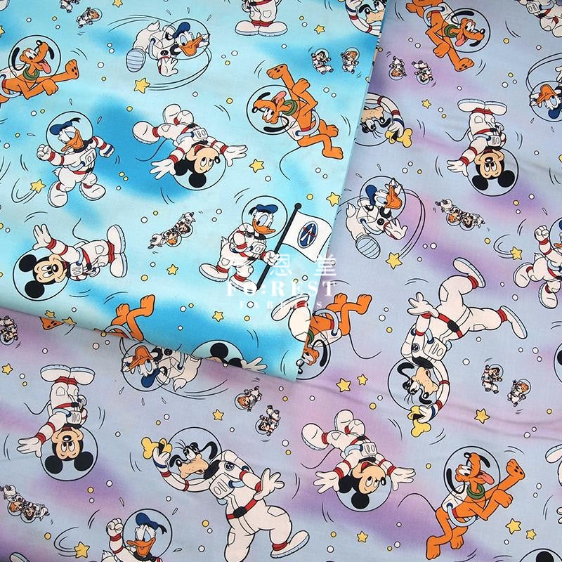 Cotton - Space Mickey Donald Duck Fabric Vip
