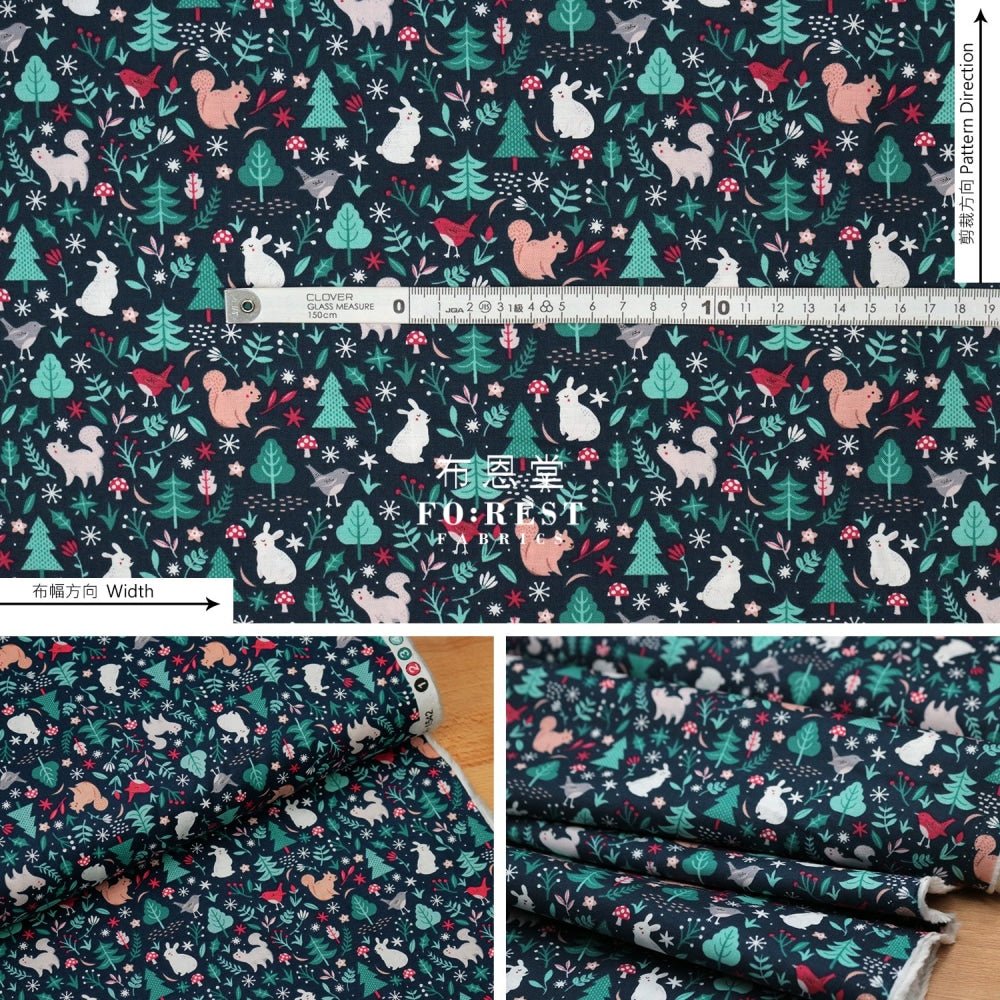 cotton - Sparkle All The Way Forest fabric - FO:REST Fabric 布恩堂Liberty fabrictana lawnjapanese fabricykk zipper