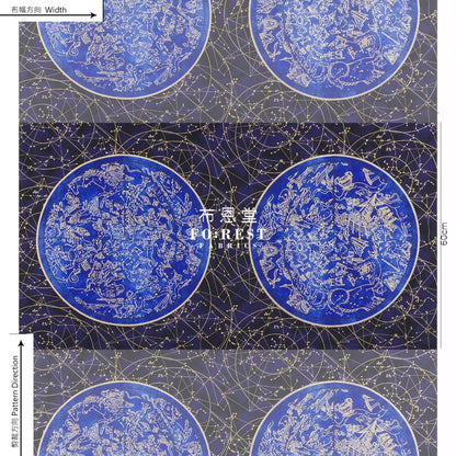 Cotton - Star Maps Panel Metallic Fabric