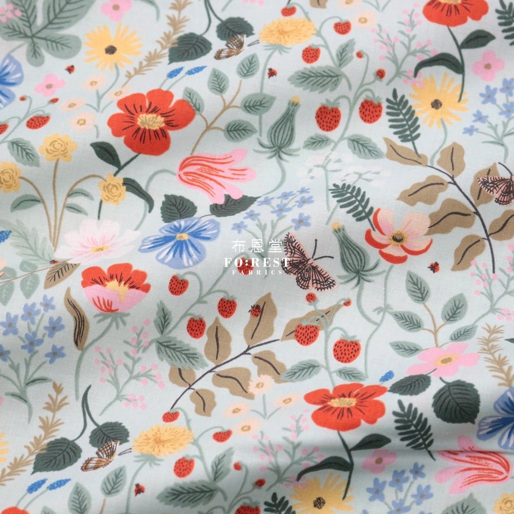 cotton - Strawberry Field fabric LT.Green - FO:REST Fabric 布恩堂Liberty fabrictana lawnjapanese fabricykk zipper