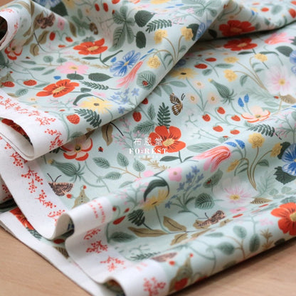 cotton - Strawberry Field fabric LT.Green - FO:REST Fabric 布恩堂Liberty fabrictana lawnjapanese fabricykk zipper