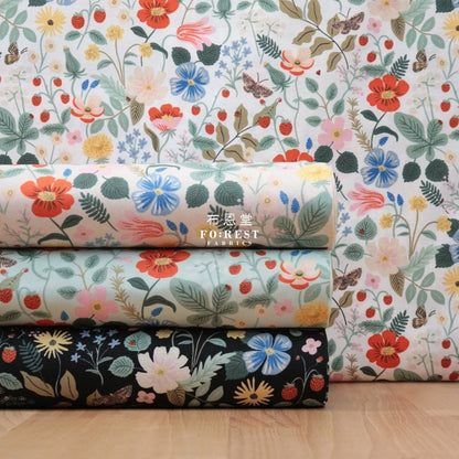 cotton - Strawberry Field fabric LT.Green - FO:REST Fabric 布恩堂Liberty fabrictana lawnjapanese fabricykk zipper