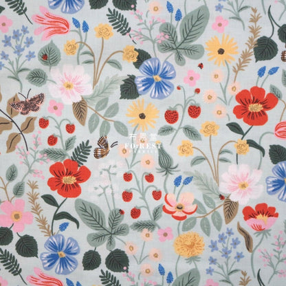 cotton - Strawberry Field fabric LT.Green - FO:REST Fabric 布恩堂Liberty fabrictana lawnjapanese fabricykk zipper