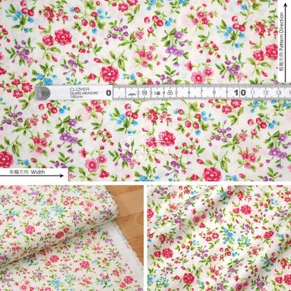 cotton - Strawberry flower fabric Cream - FO:REST Fabric 布恩堂Liberty fabrictana lawnjapanese fabricykk zipper