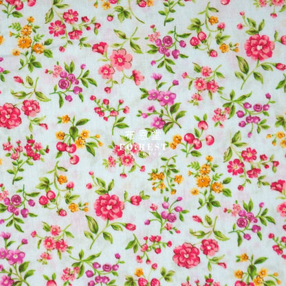 cotton - Strawberry flower fabric LT.Green - FO:REST Fabric 布恩堂Liberty fabrictana lawnjapanese fabricykk zipper