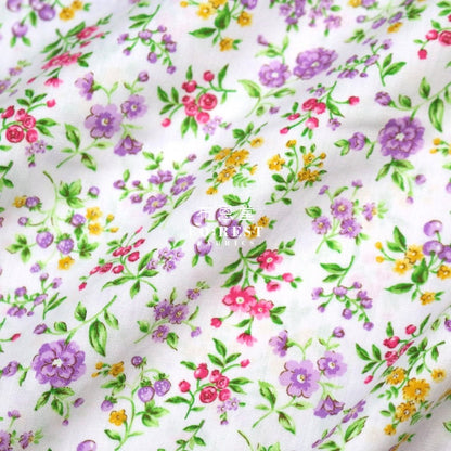 cotton - Strawberry flower fabric LT.Purple - FO:REST Fabric 布恩堂Liberty fabrictana lawnjapanese fabricykk zipper