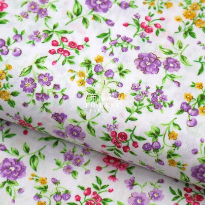 cotton - Strawberry flower fabric LT.Purple - FO:REST Fabric 布恩堂Liberty fabrictana lawnjapanese fabricykk zipper