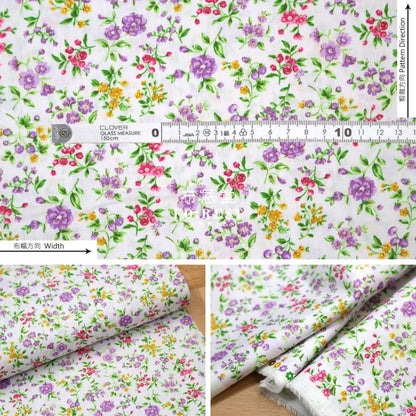 cotton - Strawberry flower fabric LT.Purple - FO:REST Fabric 布恩堂Liberty fabrictana lawnjapanese fabricykk zipper