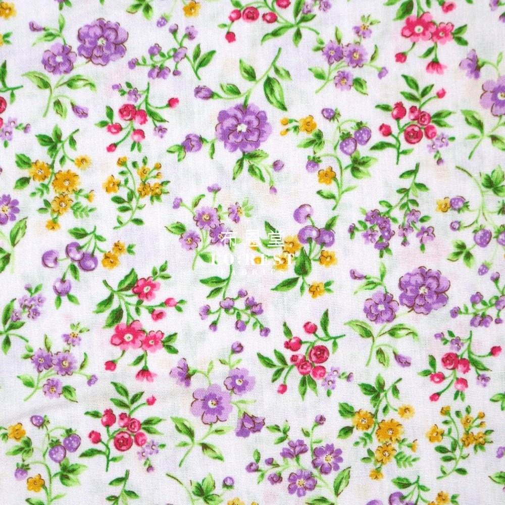 cotton - Strawberry flower fabric LT.Purple - FO:REST Fabric 布恩堂Liberty fabrictana lawnjapanese fabricykk zipper