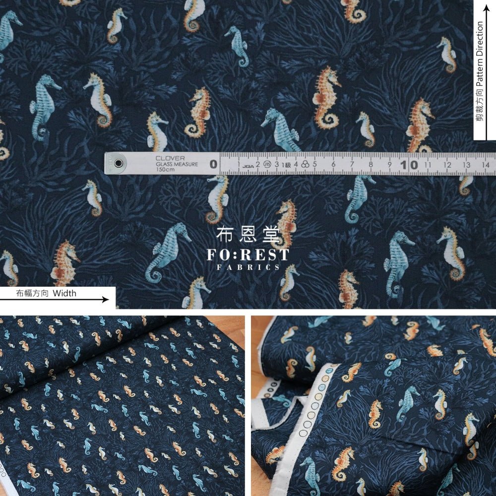 cotton - Submarine adventure fabric Navy - FO:REST Fabric 布恩堂Liberty fabrictana lawnjapanese fabricykk zipper