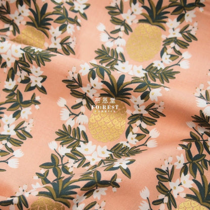 cotton - Summer Pineapple fabric PINK - FO:REST Fabric 布恩堂Liberty fabrictana lawnjapanese fabricykk zipper