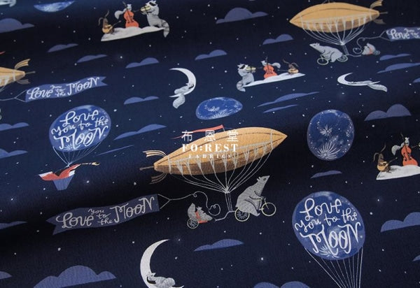 cotton - Symphony Orchestra Night fabric - forest-fabric