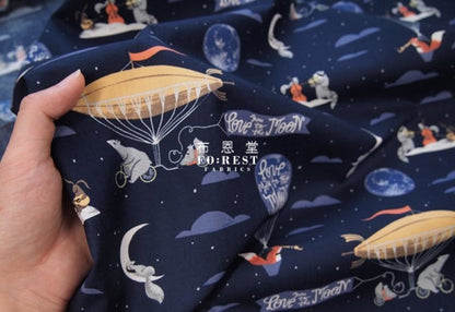 cotton - Symphony Orchestra Night fabric - forest-fabric