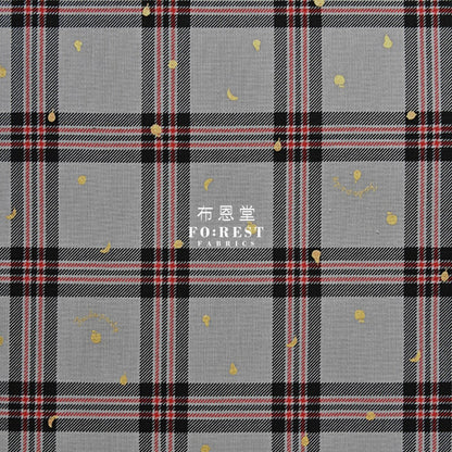 Cotton - Tartan Fruit Party With Metallic Fabric Gray