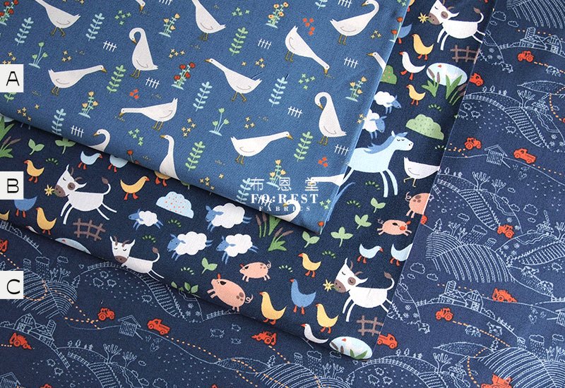cotton - The Mountain Farm Part2 fabric - FO:REST Fabric 布恩堂Liberty fabrictana lawnjapanese fabricykk zipper