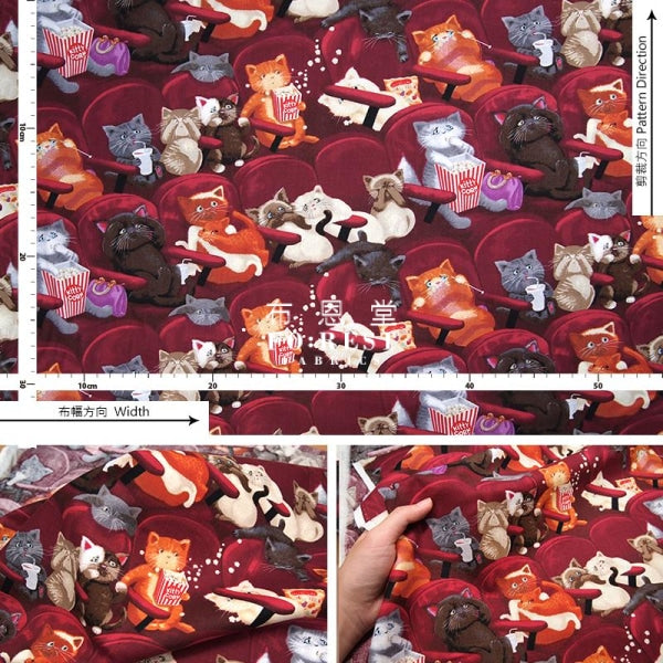 cotton - Theater Scaredy Cats fabric - forest-fabric