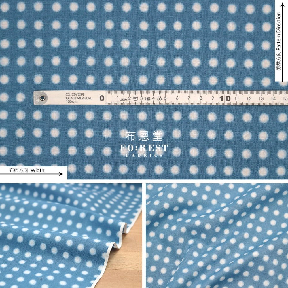 cotton - Tie - dye style dot 扎染風 fabric Blue - FO:REST Fabric 布恩堂Liberty fabrictana lawnjapanese fabricykk zipper