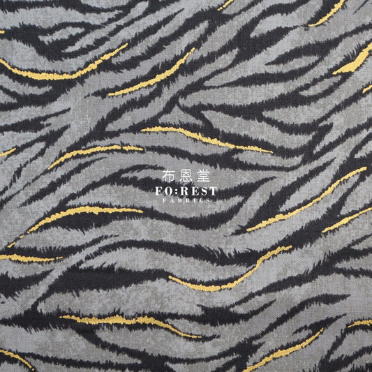 Cotton - Tiger Japanese Fabric Gray