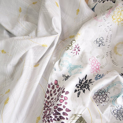 cotton - Timothy grass gray - FO:REST Fabric 布恩堂Liberty fabrictana lawnjapanese fabricykk zipper