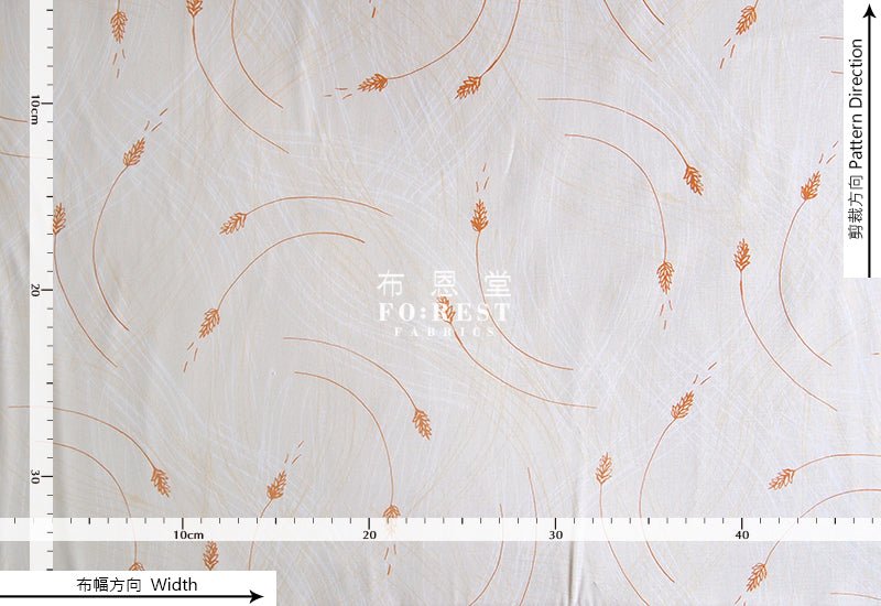 cotton - Timothy grass Orange - FO:REST Fabric 布恩堂Liberty fabrictana lawnjapanese fabricykk zipper