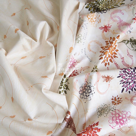 cotton - Timothy grass Orange - FO:REST Fabric 布恩堂Liberty fabrictana lawnjapanese fabricykk zipper