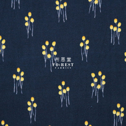 Cotton - Tiny Mushrooms Fabric Navy