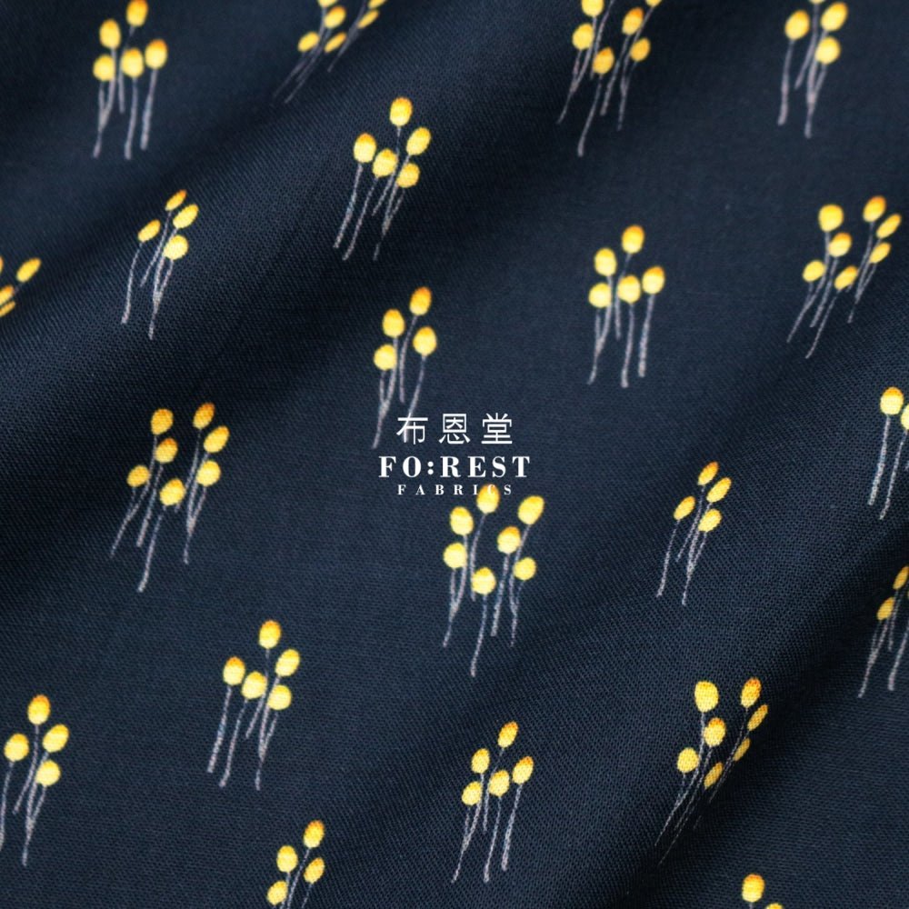 cotton - Tiny mushrooms fabric Navy - FO:REST Fabric 布恩堂Liberty fabrictana lawnjapanese fabricykk zipper