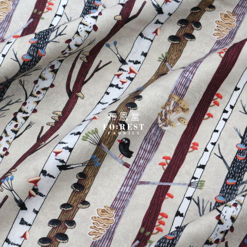 cotton - Tree Strip fabric - FO:REST Fabric 布恩堂Liberty fabrictana lawnjapanese fabricykk zipper