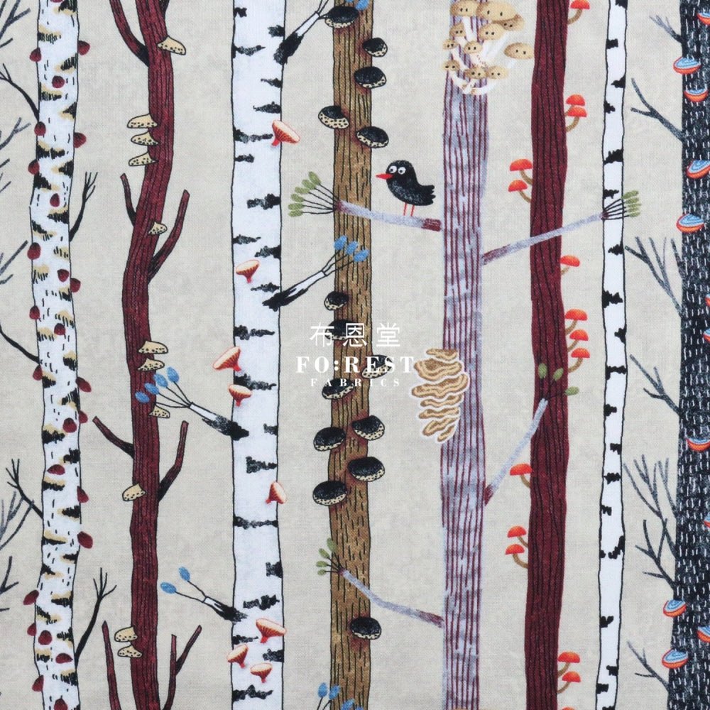 cotton - Tree Strip fabric - FO:REST Fabric 布恩堂Liberty fabrictana lawnjapanese fabricykk zipper