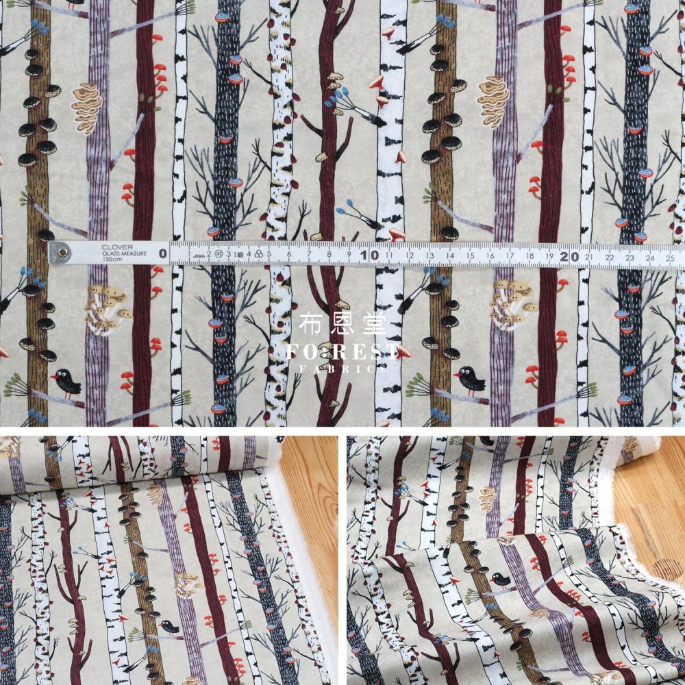 cotton - Tree Strip fabric - FO:REST Fabric 布恩堂Liberty fabrictana lawnjapanese fabricykk zipper