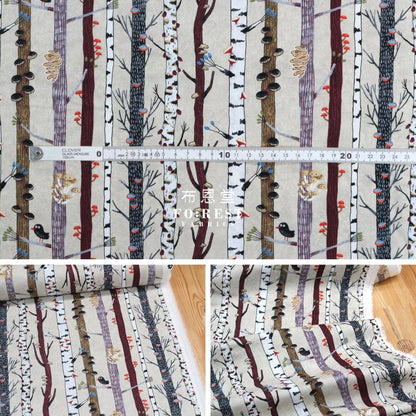 cotton - Tree Strip fabric - FO:REST Fabric 布恩堂Liberty fabrictana lawnjapanese fabricykk zipper