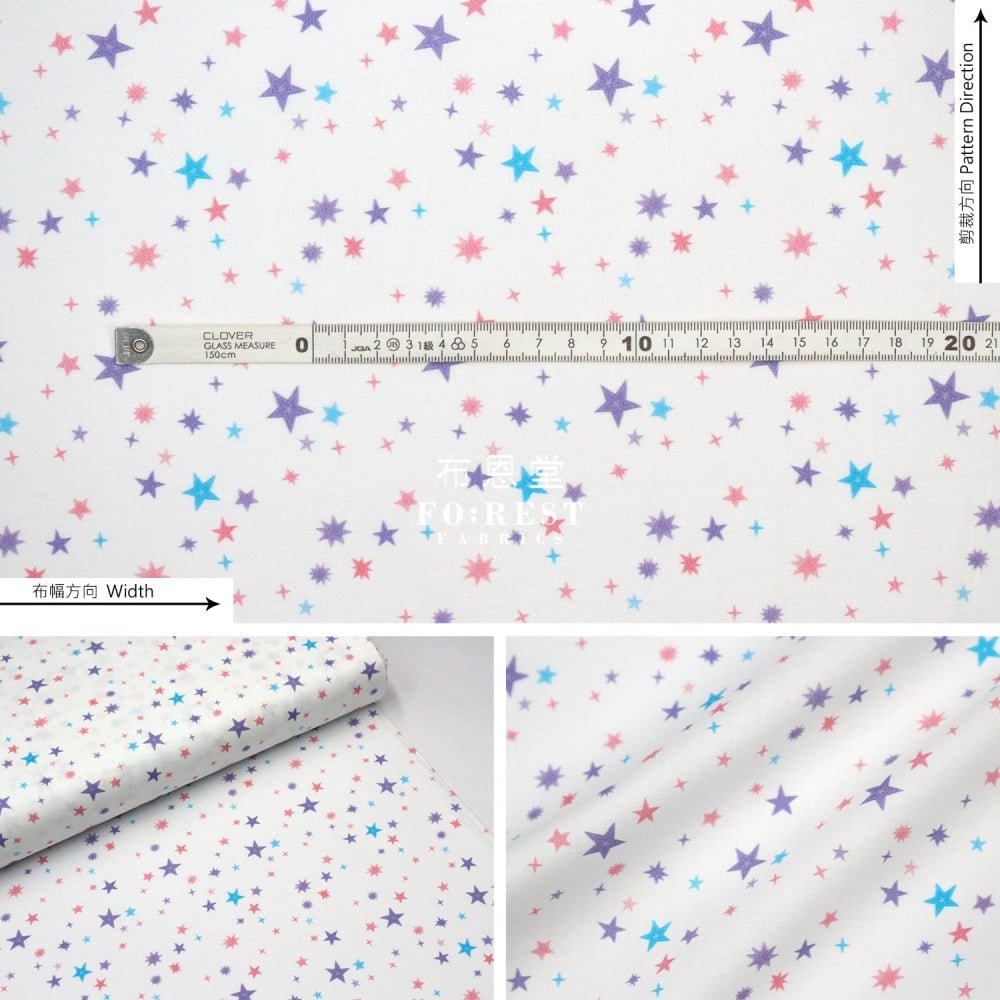 Cotton - Uni the Unicorn Star fabric LT.Pink - FO:REST Fabric 布恩堂Liberty fabrictana lawnjapanese fabricykk zipper
