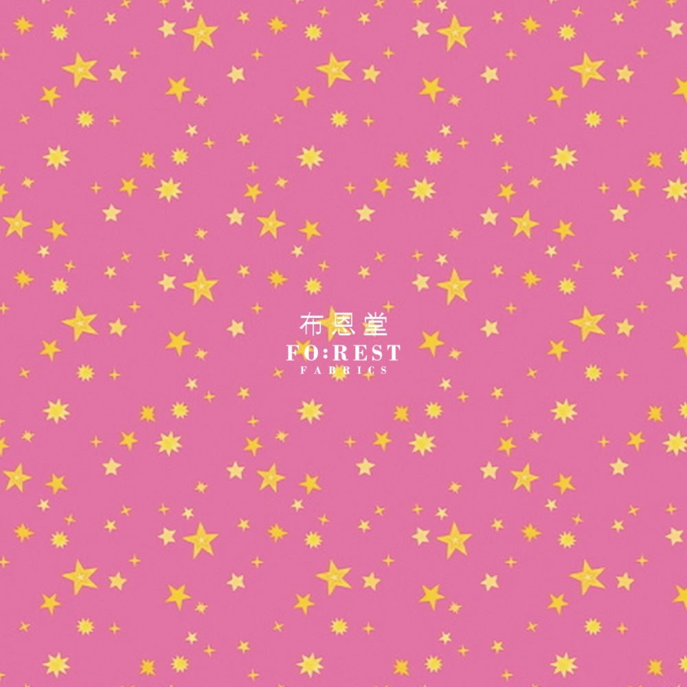 Cotton - Uni the Unicorn Star fabric Pink - FO:REST Fabric 布恩堂Liberty fabrictana lawnjapanese fabricykk zipper