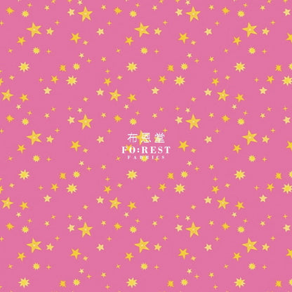Cotton - Uni the Unicorn Star fabric Pink - FO:REST Fabric 布恩堂Liberty fabrictana lawnjapanese fabricykk zipper