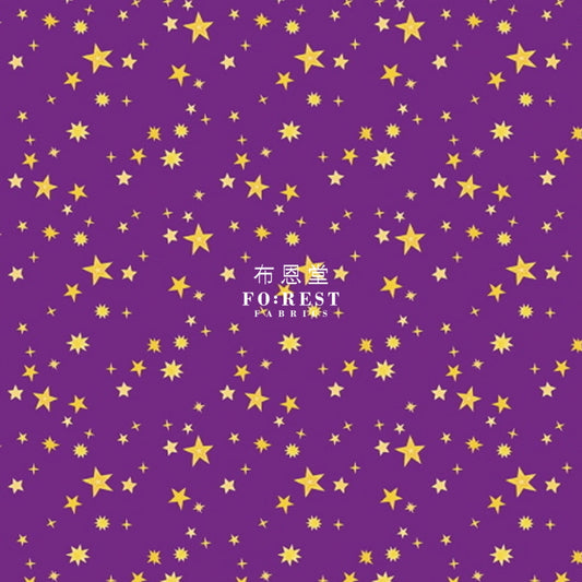 Cotton - Uni The Unicorn Star Fabric Purple Cotton