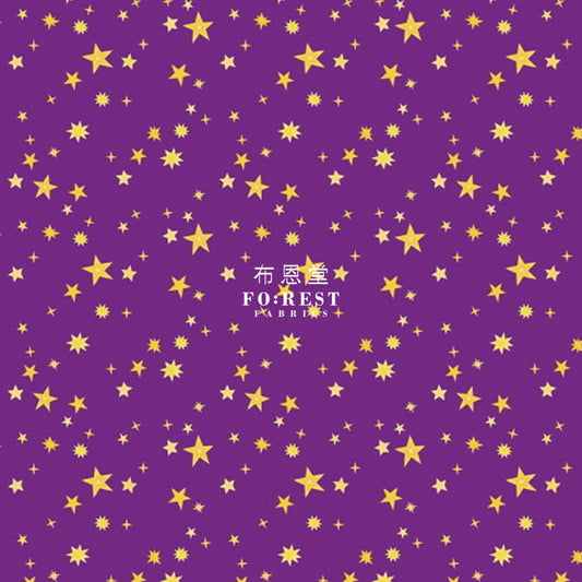 Cotton - Uni The Unicorn Star Fabric Purple Cotton