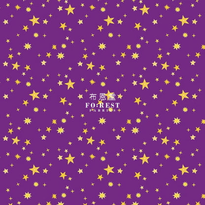 Cotton - Uni the Unicorn star fabric Purple - FO:REST Fabric 布恩堂Liberty fabrictana lawnjapanese fabricykk zipper