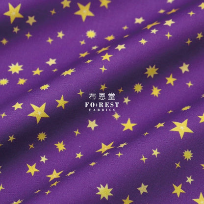 Cotton - Uni the Unicorn star fabric Purple - FO:REST Fabric 布恩堂Liberty fabrictana lawnjapanese fabricykk zipper