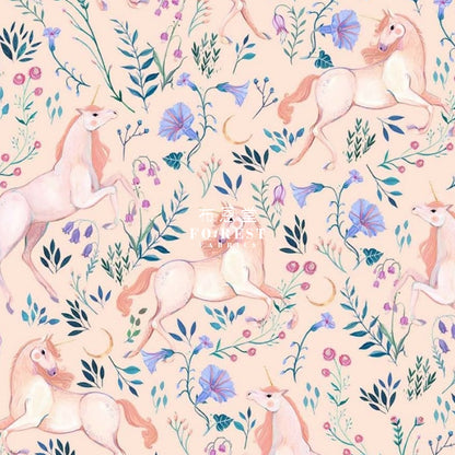Cotton - Unicorn Meadow Fabric Pink