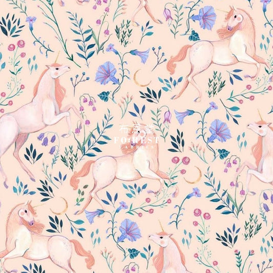 cotton - Unicorn Meadow fabric Pink - FO:REST Fabric 布恩堂Liberty fabrictana lawnjapanese fabricykk zipper