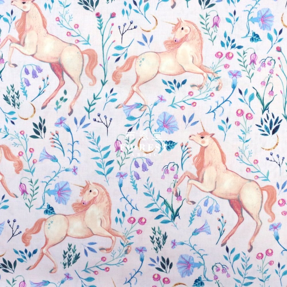 cotton - Unicorn Meadow fabric Purple - FO:REST Fabric 布恩堂Liberty fabrictana lawnjapanese fabricykk zipper
