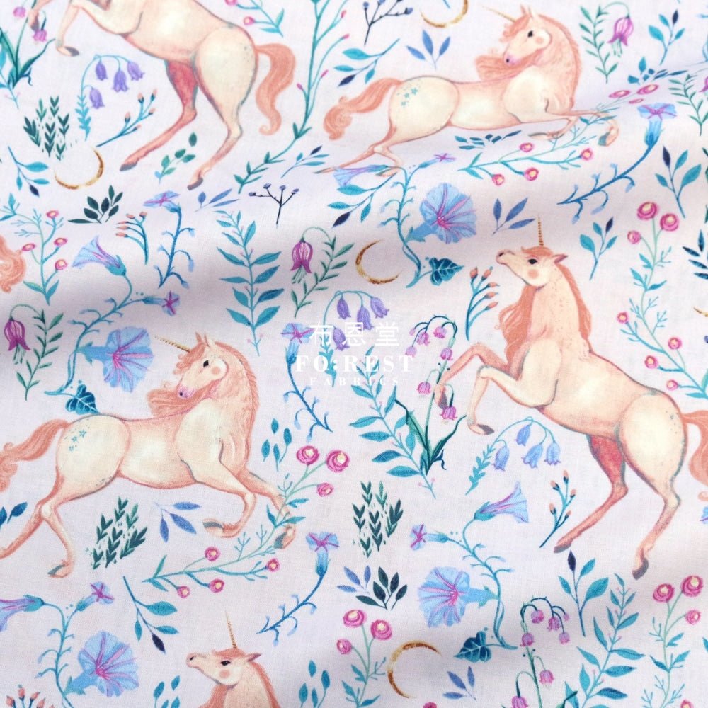 cotton - Unicorn Meadow fabric Purple - FO:REST Fabric 布恩堂Liberty fabrictana lawnjapanese fabricykk zipper