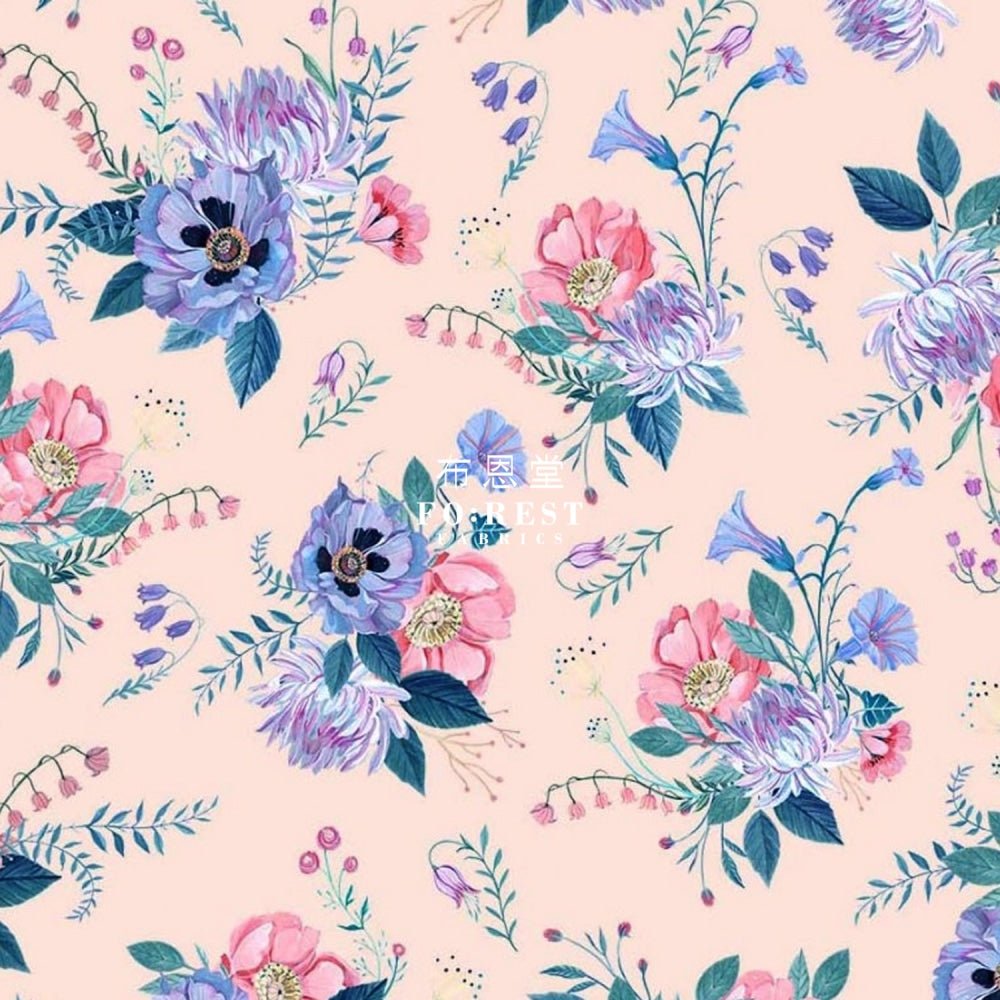 cotton - Wild Bouquet fabric Pink - FO:REST Fabric 布恩堂Liberty fabrictana lawnjapanese fabricykk zipper